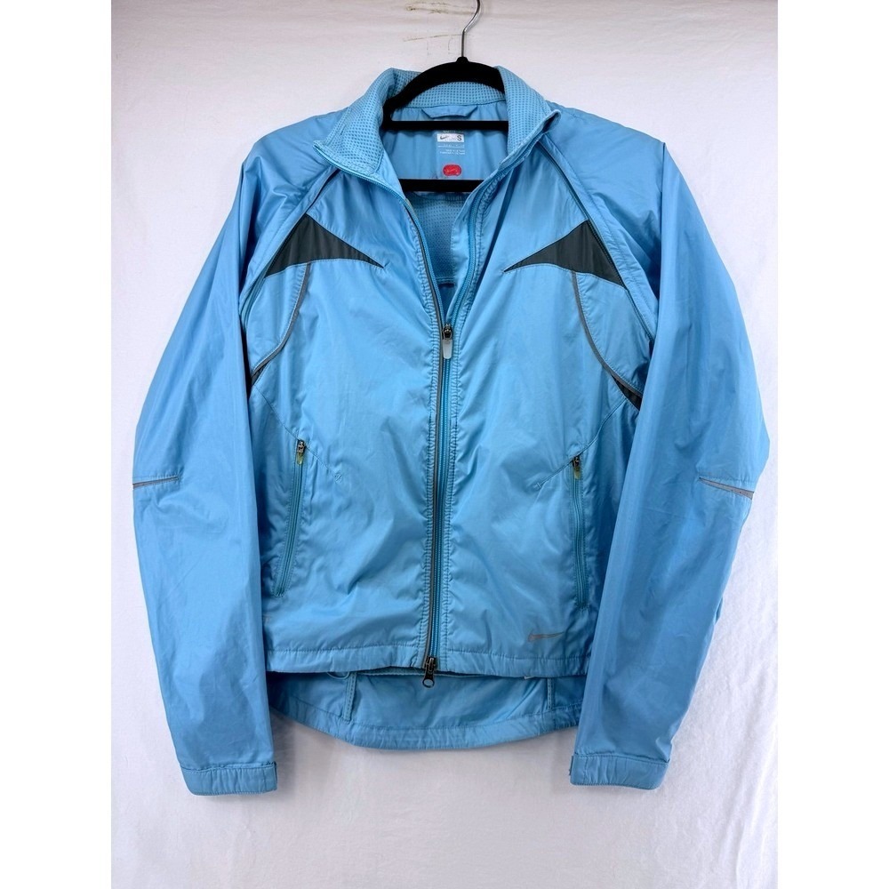 Nike Fit Storm Convertible Running Jacket Vest Blue Grey Womens Small